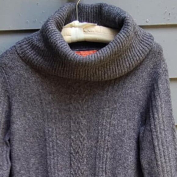 Modcloth Gray Cable Knit Cowl Neck Sweater Dress size Medium NWOT!  NEW! - Picture 7 of 7